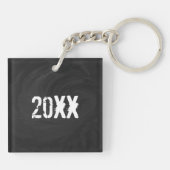 Weiß 50 Jahrzehnt Geburtstag Schlüsselanhänger (Rückseite)