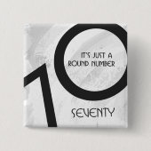 Weiß 70 Jahrzehnt Geburtstag Button (Vorderseite)