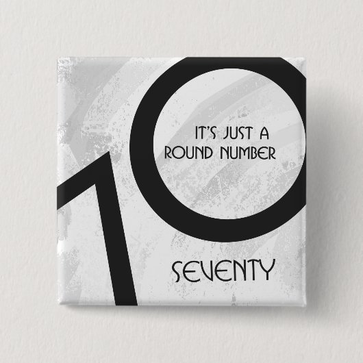 Weiß 70 Jahrzehnt Geburtstag Button (Vorderseite)