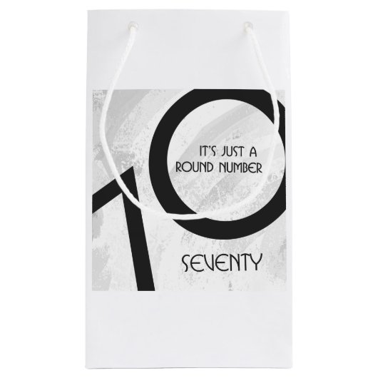 Weiß 70 Jahrzehnt Geburtstag Kleine Geschenktüte (Rückseite)