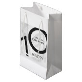 Weiß 70 Jahrzehnt Geburtstag Kleine Geschenktüte (Vorderseite Schrägansicht)