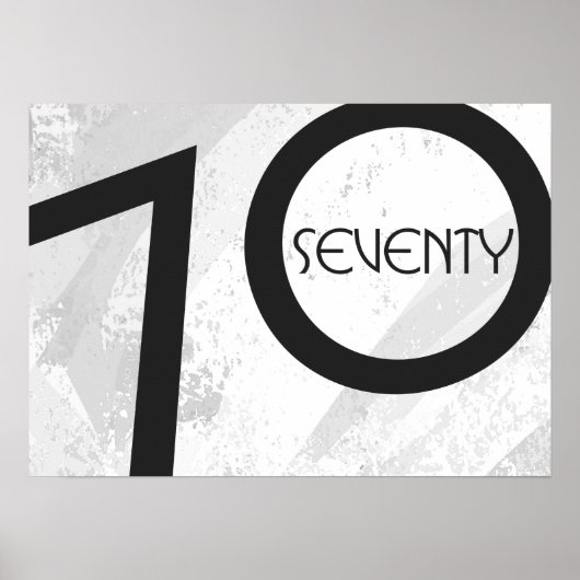 Weiß 70 Jahrzehnt Geburtstag Poster (Vorne)