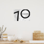 Weiß 70 Jahrzehnt Geburtstag Poster (Küche)