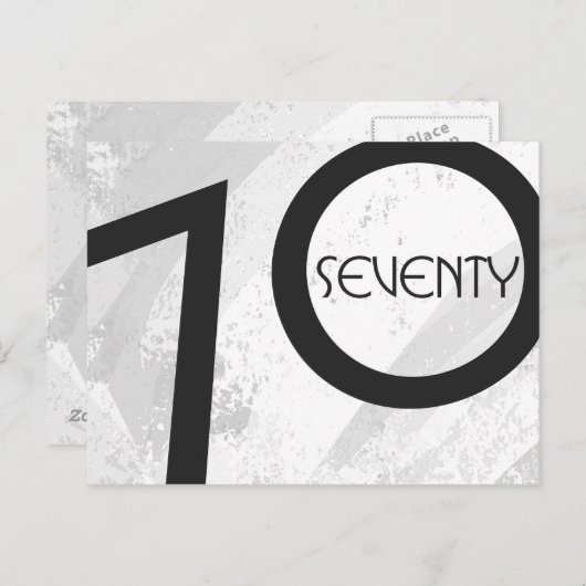 Weiß 70 Jahrzehnt Geburtstag Postkarte (Vorne/Hinten)