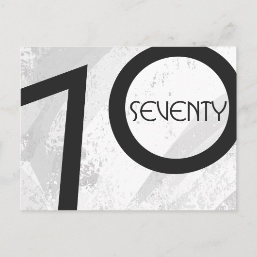 Weiß 70 Jahrzehnt Geburtstag Postkarte (Vorderseite)
