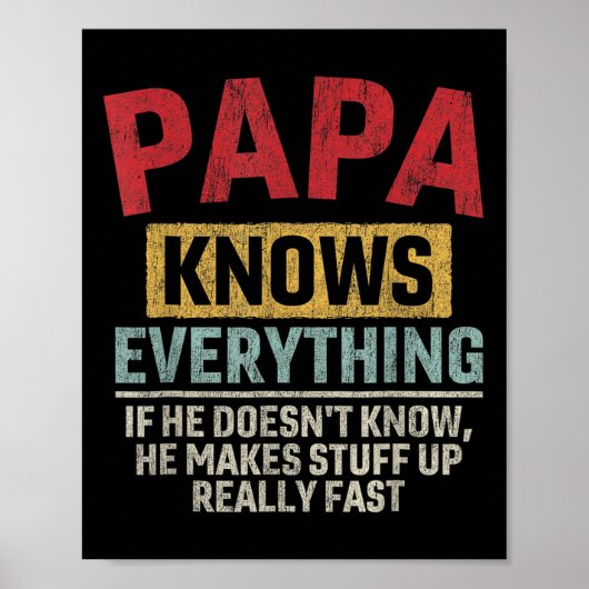 Weiß alles Funny Vatertag Papa Poster (Vorne)