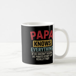 Weiß alles Lustiger Vatertag Papa Kaffeetasse