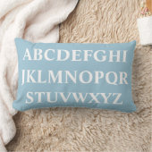 WEISS ALPHABET auf BLUE Kissen (Decke)