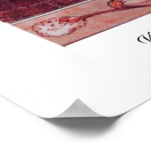 WEISS AM FENSTER, antikes rosa Poster (Ecke)