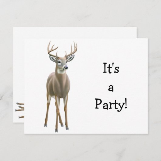 Weiß angebundene Rotwild-Dollar-Einladung Einladung (Vorne/Hinten)