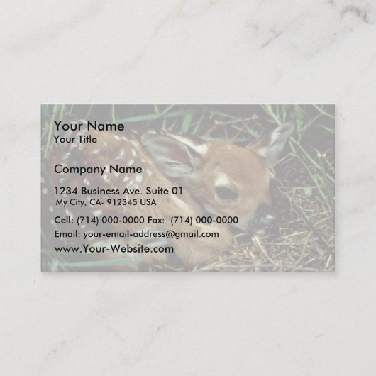 Weiß-angebundene Rotwild Visitenkarte (Vorderseite)