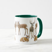 Weiß angebundene Rotwild-Wecker-Tasse Tasse (VorderseiteRechts)