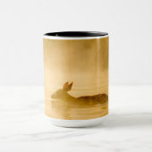 Weiß-angebundener Rotwild-Crossing See Tasse (Zentrum)