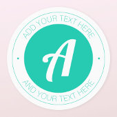 Weiß & Aqua Green Monogram oder Logo hinzufügen Wa Etiketten