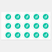 Weiß & Aqua Green Monogram oder Logo hinzufügen Wa Etiketten (Blatt)