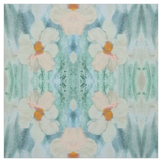 Weiß, Aquamarin und Gold Stoff (Muster)