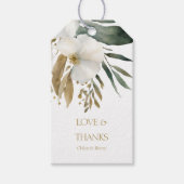 Weiß | Aquarell Floral Vielen Dank für Ihre Hochze Geschenkanhänger (Vorderseite)