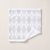 Weiß Argyle Badhandtuch Set (Waschlappen)