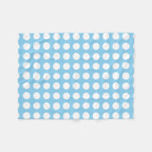 Weiß auf Baby Blue Large HorizontalPolka Dots Fleecedecke (Vorderseite (Horizontal))