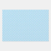 Weiß auf Baby Blue Unterschiedliche Größen Polka D Geschenkpapier Set (Vorderseite 3)