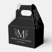 Weiß auf Bschwarz Elegant Monogramm, frisch verhei Geschenkschachtel (Rückseite)