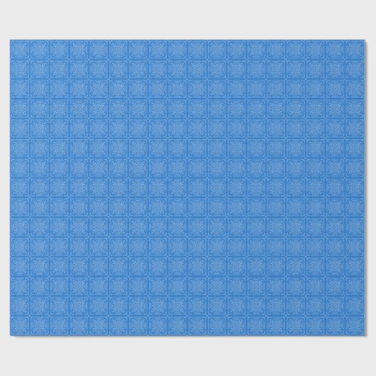 Weiß auf Clear Blue Crochet Chart Wrapping Paper Geschenkpapier (Flach)