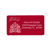 Weiß auf dem skandinavischen Weihnachtsbaum der No Adressaufkleber (Vorne)