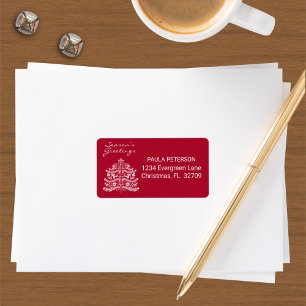 Weiß auf dem skandinavischen Weihnachtsbaum der No Adressaufkleber