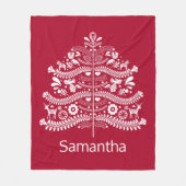 Weiß auf dem skandinavischen Weihnachtsbaum der No Fleecedecke (Vorderseite)