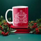 Weiß auf dem skandinavischen Weihnachtsbaum der No Kaffeetasse