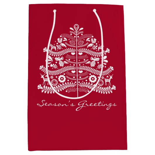 Weiß auf dem skandinavischen Weihnachtsbaum der No Mittlere Geschenktüte (Vorderseite)