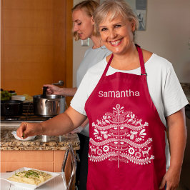 Weiß auf dem skandinavischen Weihnachtsbaum der No Schürze