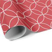 Weiß auf dunkelroten Überschneidungskreisen Geschenkpapier (Rolleneckpunkt)