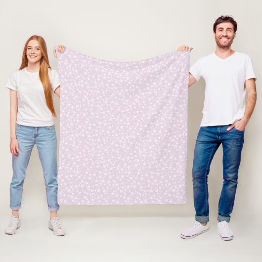 Weiß auf Dusty Pink | Muster für Linoldruckstars Fleecedecke (Beispiel)