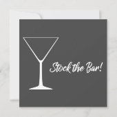 Weiß auf grauem Stock Bar Script Couples Dusche Einladung (Rückseite)