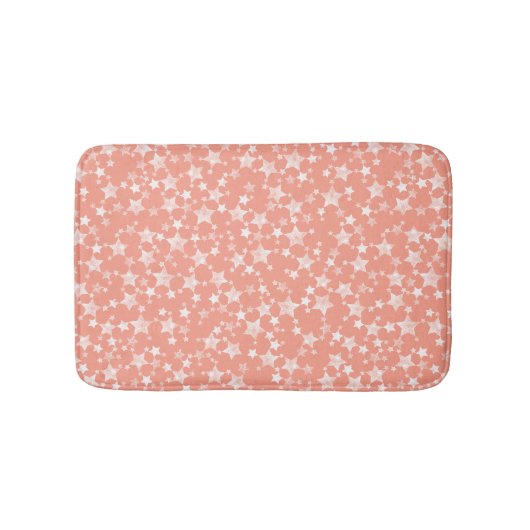 Weiß auf Korallen | Muster für Linoldruckstars Badematte (Vorderseite)