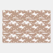 Weiß auf Kraft Trees, Vögel und Foliage Geschenkpapier Set (Vorderseite 2)