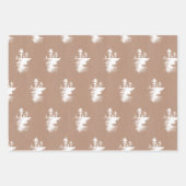 Weiß auf Kraft Trees, Vögel und Foliage Geschenkpapier Set (Vorderseite)