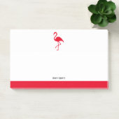 Weiß auf leuchtend rotem Flamingo und Grenze mit d Post-it Klebezettel (Büro)