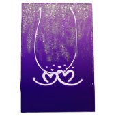 Weiß auf Lila Breite | Mittlere Geschenktüte (Vorderseite)