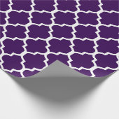 Weiß auf lila Quatrefoil kundenspezifischer Geschenkpapier (Ecke)