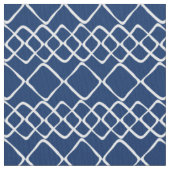 Weiß auf Marine-Blau-Diamant-Fliesen Stoff (Nahaufnahme)