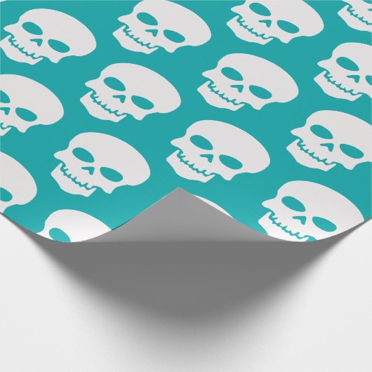 Weiß auf Meeresgrüne Skulpturen Geschenkpapier (Ecke)