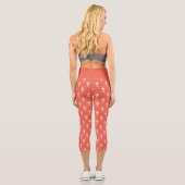 Weiß auf orangefarbenem Deko Capri Leggings (Rückseite)