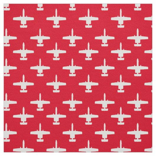 Weiß auf Red A-10 Warthog Attack Jet Muster Stoff (Muster)