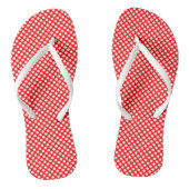 Weiß auf Red Small Size Polka Dots Badesandalen (Fußbett)