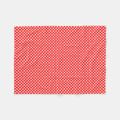Weiß auf Red Small Size Polka Dots Fleecedecke (Vorderseite (Horizontal))