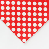 Weiß auf Red Small Size Polka Dots Fleecedecke (Ecke)