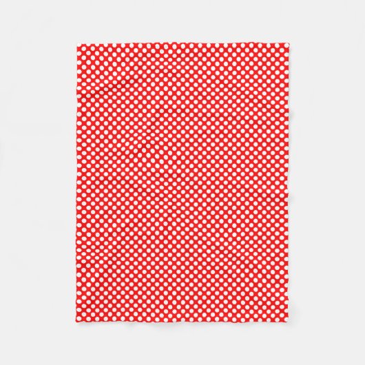 Weiß auf Red Small Size Polka Dots Fleecedecke (Vorderseite)