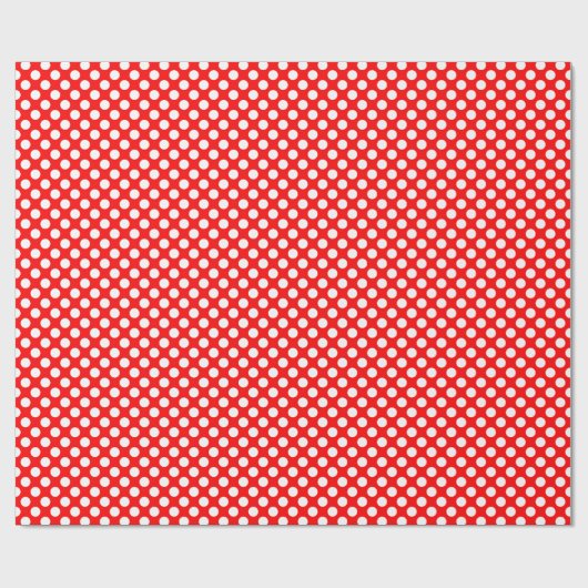 Weiß auf Red Small Size Polka Dots Geschenkpapier (Flach)